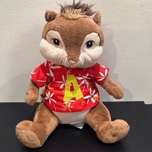 Build-A-Bear Chipmunk Plush with Red and Yellow Shirt